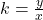 k = \frac{y}{x}