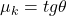 \mu_{k}  = tg \theta