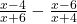  \frac{x - 4}{x + 6} - \frac{x - 6}{x + 4} 