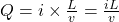 Q=i\times \frac{L}{v}=\frac{iL}{v}