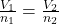 \frac{V_{1}}{n_{1}} = \frac{V_{2}}{n_{2}}