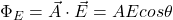 \Phi_E=\vec{A}\cdot \vec{E}=AEcos\theta