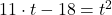 11\cdot t -18 = t^{2}