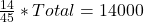 \frac{14}{45} * Total = 14000