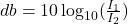 db=10\log _{10} (\frac{I_1}{I_2})