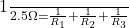 $\frac{1}{2.5\Omega }  = \frac{1}{R_1}+ \frac{1}{R_2}+ \frac{1}{R_3}   $