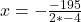 x = -\frac{-195}{2 * -4}