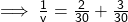 \sf \implies \frac{1}{v}=\frac{2}{30}+\frac{3}{30}