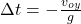 \Delta t= -\frac{v_{oy}}{g}