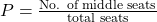P=\frac{\text{No. of middle seats}}{\text{total seats}}