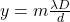 y=m\frac{\lambda D}{d}