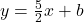y=\frac{5}{2}x+b