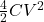 \frac{4}{2}CV^{2}