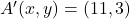 A'(x,y) =(11,3)