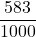 \dfrac{583}{1000}