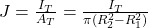 J=\frac{I_T}{A_T}=\frac{I_T}{\pi(R_2^2-R_1^2)}
