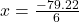 x = \frac{-7 \&plusmn; 9.22}{6}