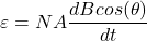 \varepsilon = NA\dfrac{dBcos(\theta)}{dt}