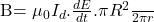 $ B= \frac{\mu_0I_d.\frac{dE}{dt}.\pi R^2}{2 \pi r}$