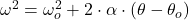 \omega^{2} = \omega_{o}^{2} + 2\cdot \alpha \cdot (\theta-\theta_{o})