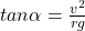 tan \alpha = \frac{v^2}{rg}