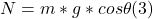 N = m*g* cos \theta (3)