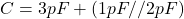 C=3pF+(1pF//2pF)