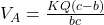 V_{A} =\frac{KQ(c-b)}{bc}