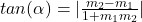 tan(\alpha ) = |\frac{m_2-m_1}{1+m_1m_2}|