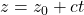 z=z_0+ct