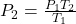 P_2=\frac{P_1T_2}{T_1}
