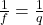\frac{1}{f} = \frac{1}{q}