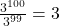 \frac{3^{100}}{3^{99}} = 3
