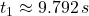 t_{1} \approx 9.792\,s