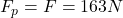 F_p = F = 163 N