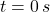 t = 0\,s