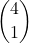 \dbinom{4}{1}