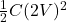 \frac{1}{2}C(2V)^{2}