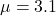\mu = 3.1