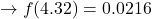\to f(4.32) = 0.0216