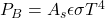 P_B =  A_s \epsilon \sigma T^4