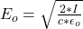 E_o =  \sqrt{\frac{2 * I}{c * \epsilon _o} }