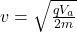 v = \sqrt{\frac{q V_a}{2 m} }