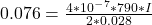 0.076=\frac{4\p*10^-^7*790*I}{2*0.028}