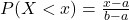 P(X < x) = \frac{x - a}{b - a}