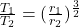 \frac{T_1}{T_2}=(\frac{r_1}{r_2})^\frac{3}{2}