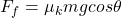 F_f = \mu_k mg cos \theta