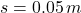 s = 0.05\,m