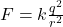 F=k\frac{q^2}{r^2}