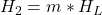 H_2  =  m *  H_L